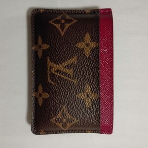 Louis Vuitton Monogram Card Holder in Brown and Fuschia M60703